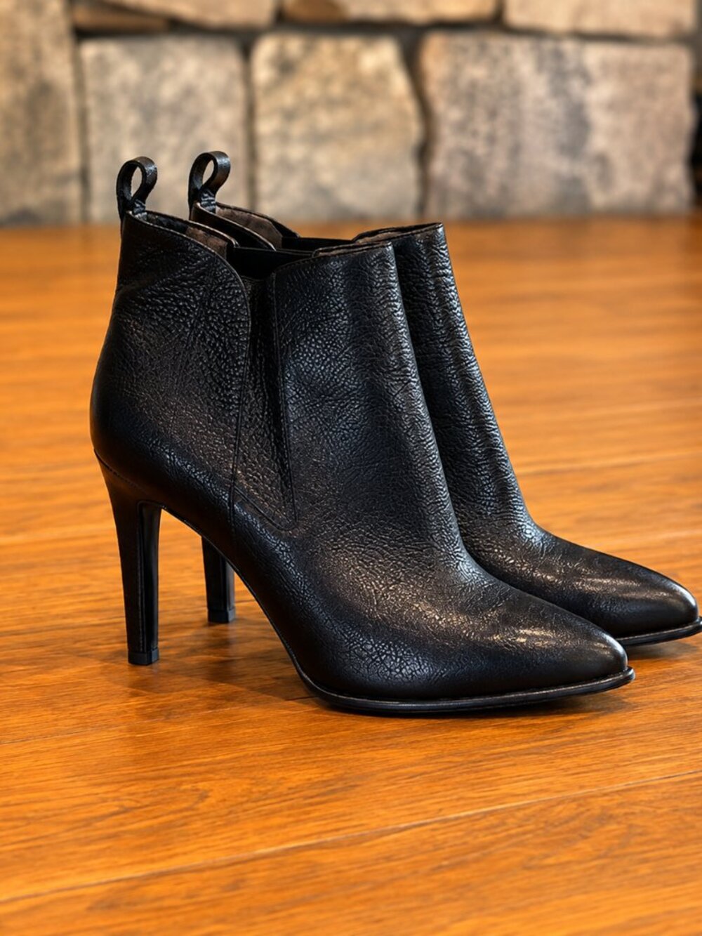 Kendall & Kylie Black Pepple Faux Leather Booties